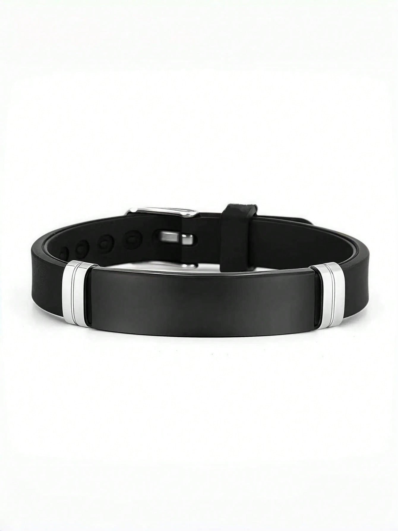 Customizable Name ID Personalized Stainless Steel Soft Silicone Bracelet—New Autumn Collection